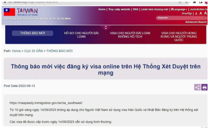 Chính sách visa mới của Đài Loan áp dụng cho khách Việt Nam từ 14/9/2023