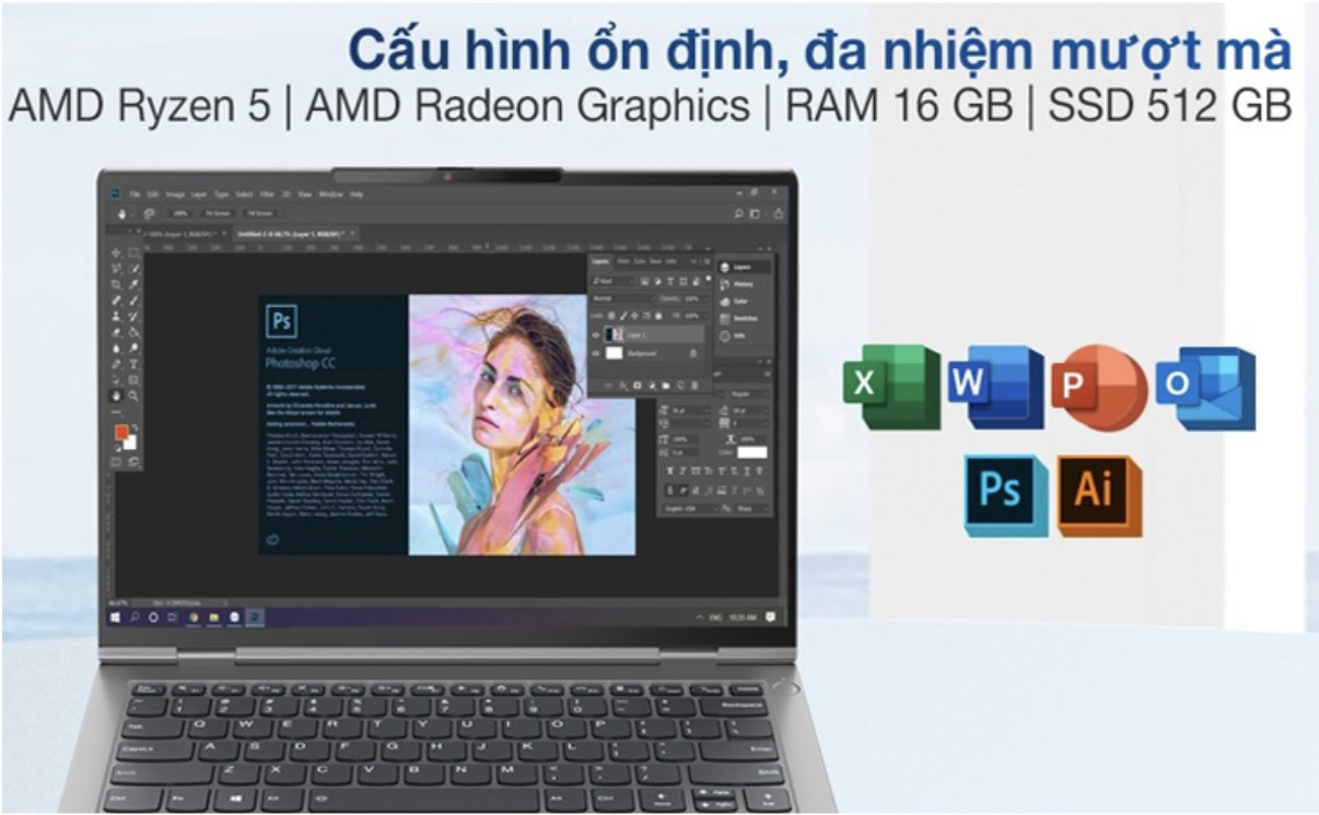 Các loại laptop có khả năng hiển thị màu sắc tốt phù hợp với sinh viên thiết kế đồ họa, kiến trúc. Ảnh Lenovo